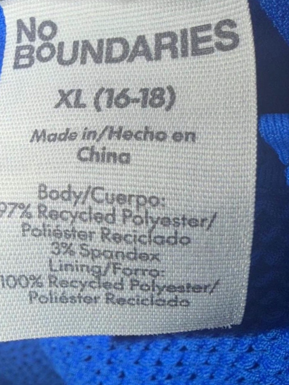 No Boundaries Royal Blue One-Piece Swim Suit - Picture 4 of 4